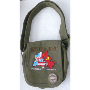 Berlin Divided City Canvas Crossbody Bag Purse Adjustable Strap UK Flag Germany